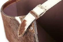 Load image into Gallery viewer, Bedford black and white cowhide storage basket