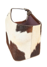 Load image into Gallery viewer, Bedford black and white cowhide storage basket