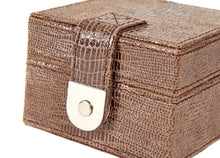 Load image into Gallery viewer, Hector chocolate croc leather stud box