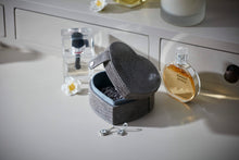 Load image into Gallery viewer, Hermione grey croc leather heart-shaped trinket box
