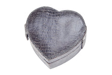 Load image into Gallery viewer, Hermione grey croc leather heart-shaped trinket box