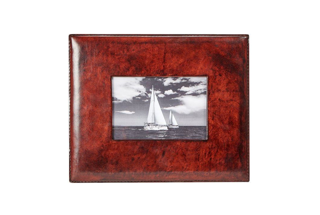 Kirkbridge mahogany leather photo frame