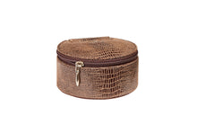 Load image into Gallery viewer, Rory chocolate croc leather travel stud box