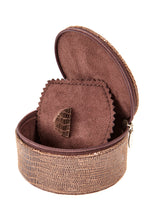 Load image into Gallery viewer, Rory chocolate croc leather travel stud box
