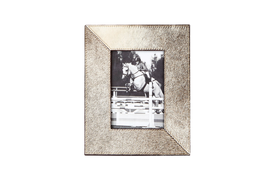 Wymondham grey cowhide photo frame