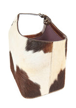 Load image into Gallery viewer, Bedford black and white cowhide storage basket
