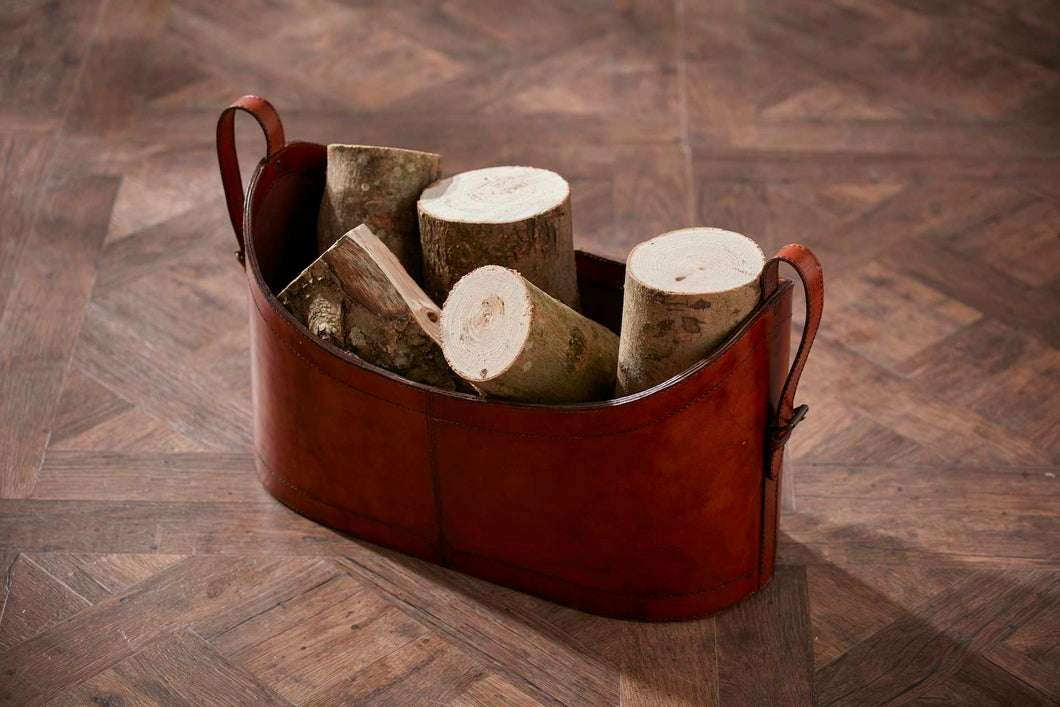Belgrave classic tan leather storage basket