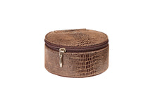 Load image into Gallery viewer, Rory chocolate croc leather travel stud box
